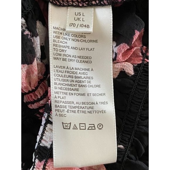 NWOT Free People Smocked Daphne Blouse- Midnight Combo- Size L - Picture 9 of 11